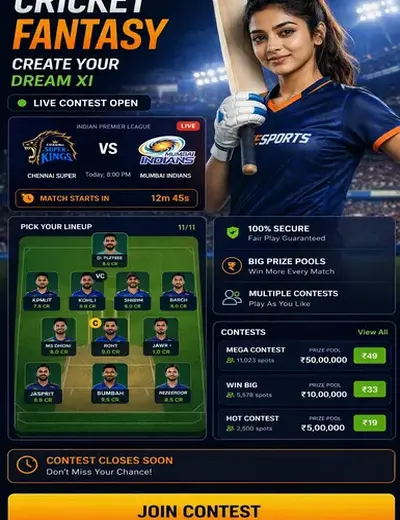Comeinwin (come com) fantasy cricket & matchday visual 3